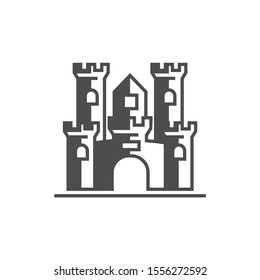 Castle logo design Vector Template. Abstract. Isolated building on white background, illustration