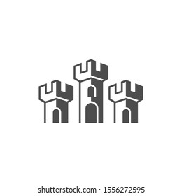 Castle logo design Vector Template. Abstract. Isolated building on white background, illustration