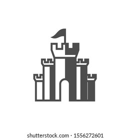 Castle logo design Vector Template. Abstract. Isolated building on white background, illustration