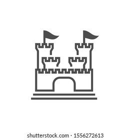 Castle logo design Vector Template. Abstract. Isolated building on white background, illustration