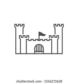 Castle logo design Vector Template. Abstract. Isolated building on white background, illustration