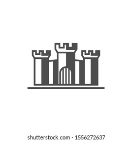 Castle logo design Vector Template. Abstract. Isolated building on white background, illustration