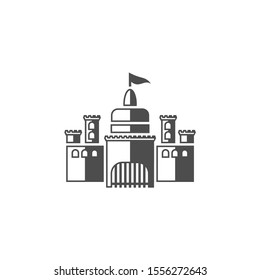 Castle logo design Vector Template. Abstract. Isolated building on white background, illustration