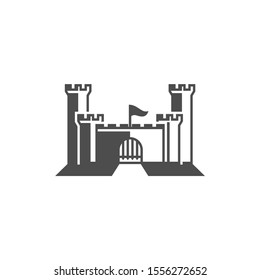 Castle logo design Vector Template. Abstract. Isolated building on white background, illustration