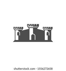 Castle logo design Vector Template. Abstract. Isolated building on white background, illustration