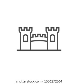 Castle logo design Vector Template. Abstract. Isolated building on white background, illustration
