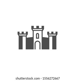 Castle logo design Vector Template. Abstract. Isolated building on white background, illustration