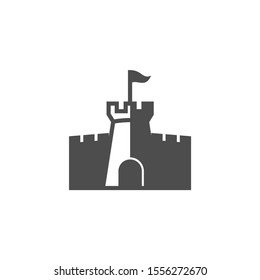 Castle logo design Vector Template. Abstract. Isolated building on white background, illustration