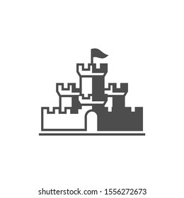 Castle logo design Vector Template. Abstract. Isolated building on white background, illustration