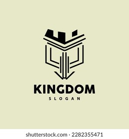 Castle Logo, Elegant Minimalist Design Royal Tower, Kingdom Fortress Vector, Illustration Template Icon