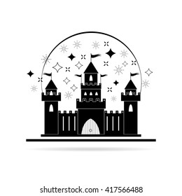 Castle logo icon . Abstract. Isolated building on white background,vector illustration