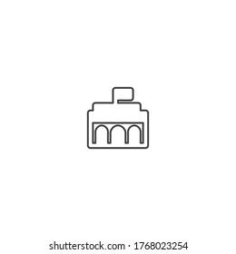 castle logo icon design with simple line art style