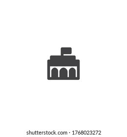 castle logo icon design with simple line art style