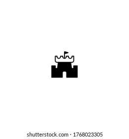 castle logo icon design with simple line art style