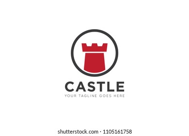 Castle logo, icon design template