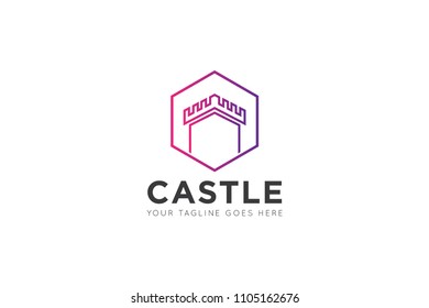 Castle logo, icon design template