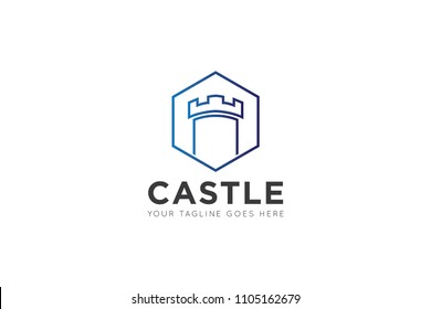 Castle logo, icon design template
