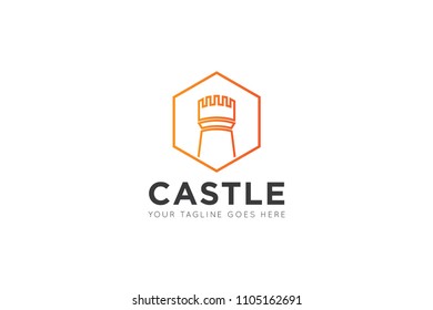 Castle logo, icon design template