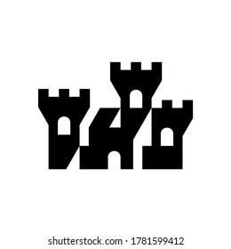 Logo des Schlosses. Symboldesign. Vorlagenelemente