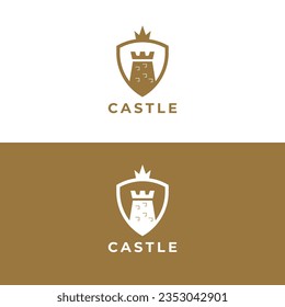 Castle logo, icon design template