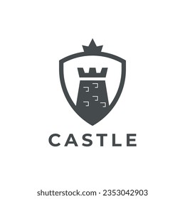 Castle logo, icon design template