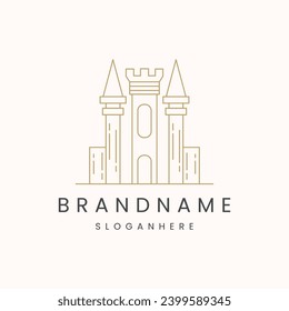 castle logo icon design template vector