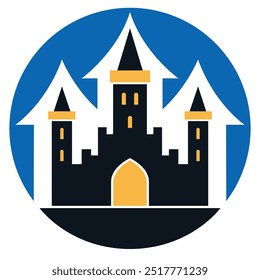 castle logo icon design, Castle logo template design