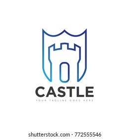 Castle logo, icon design template