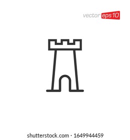 Vector de diseño de icono del logotipo del castillo