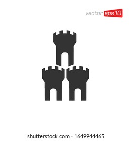 Vector de diseño de icono del logotipo del castillo