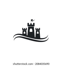 Castle logo icon design vector ilustration template 