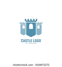 Castle logo, icon, and illustration full vector. Fort Logo Design