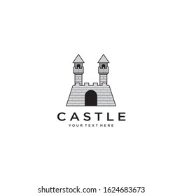 Castle logo, icon, and illustration full vector