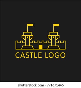 Castle logo, icon, and illustration full vector