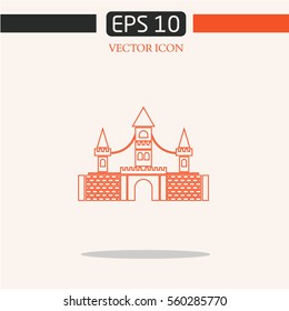 Castle logo. icon on bright  background. logo design.graphic image.simple icon for web.