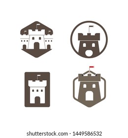 castle logo icon vector illustration design template