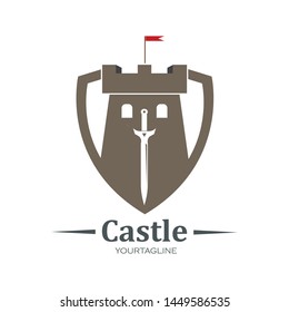 castle logo icon vector illustration design template