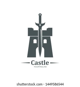 castle logo icon vector illustration design template