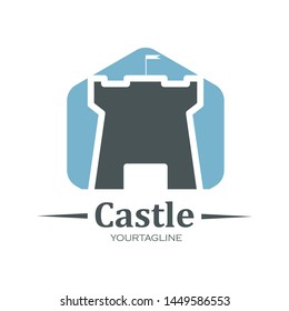 castle logo icon vector illustration design template