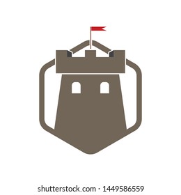 castle logo icon vector illustration design template