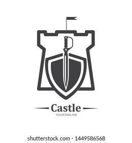 castle logo icon vector illustration design template