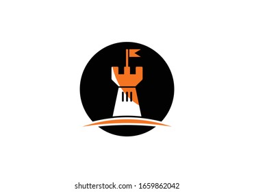 Castle logo icon vector illustration design template