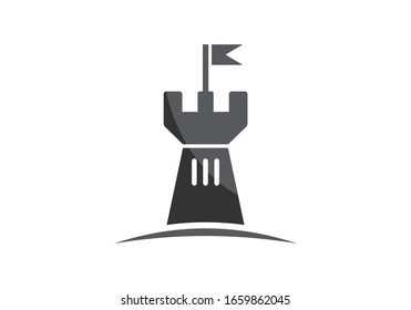 Plantilla de diseño de ilustración vectorial de icono de castillo