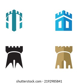 castle logo icon vector illustration