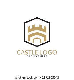 castle logo icon vector illustration