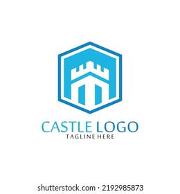 castle logo icon vector illustration