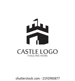 castle logo icon vector illustration