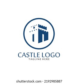 castle logo icon vector illustration