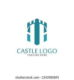 castle logo icon vector illustration