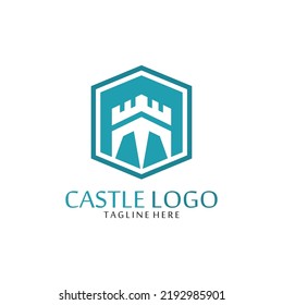 castle logo icon vector illustration